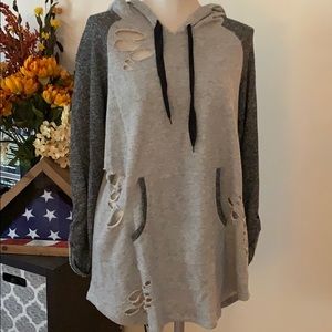 Buckle Fitz + Eddi Destructed Hoodie Large